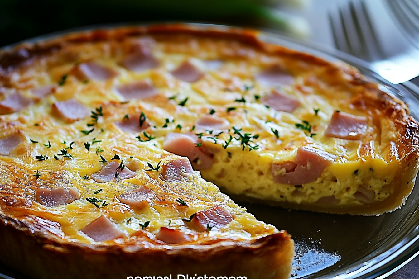 Crustless Ham and Swiss Quiche
